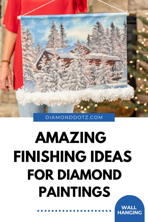 easiest ever diamond painting wall hanging - no frame needed Diamond Dotz Ideas, Diy Diamond Art Frame, Diamond Dotz Framing Ideas, What To Do With Diamond Art When Done, What To Do With Diamond Paintings, How To Frame Diamond Art Pictures, How To Display Diamond Art, Diamond Dotz Storage Ideas, Framing Diamond Art