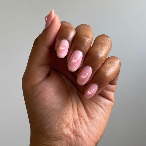 A hand in front of white background with light pink 3D hearts on all five fingers. 3d Heart Nail Designs, Heart Biab Nails, Valentines Day Nails 3d, 3d Heart Nails, Heart Nails Valentines Day, Heart Nail Art Designs, 3d Pink Heart, Nails Valentines Day, Biab Nails