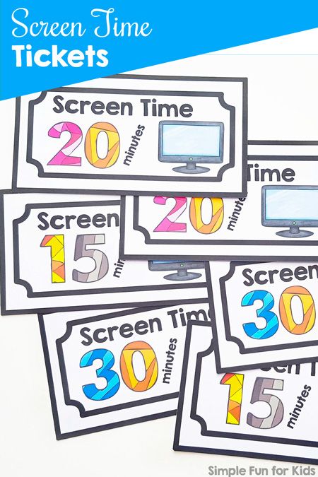 Screen Time Tickets, Screen Time Checklist, Chores By Age, Respect Activities, Screen Time Chart, Screen Time Rules, Screen Time For Kids, Limiting Screen Time, Time For Kids