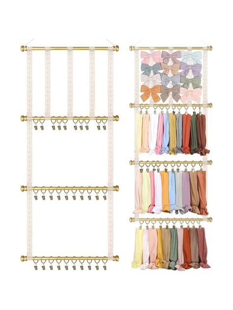 Gold  Collar     Embellished   Functional Bags Toddler Girls Room, Hair Accessories Organizer, Headband Storage, Hair Bow Organizer, Headband Organizer, Bow Organizer, Accessories Organizer, Organizing Hair Accessories