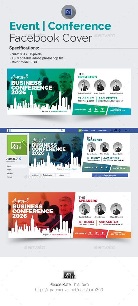 Business Event/Conference Facebook Cover - Facebook Timeline Covers Social Media Event Design Branding, Event Ideas Creative, Cover Banner Design, Event Timeline, Event Poster Design Inspiration, Conference Branding, Conference Banners, Cover Facebook, Banner Design Inspiration