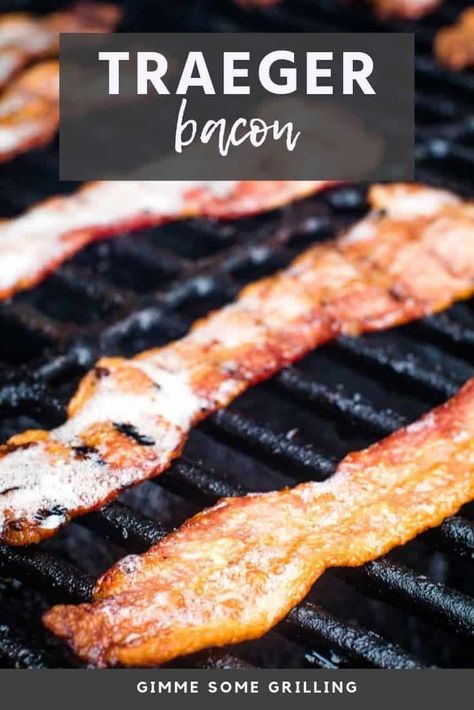 Traeger Bacon is quick and easy to make, yet has so much flavor! Simple put your thick cut bacon on your Traeger pellet grill and smoke it for 30 minutes. You get crispy bacon with tons of smoked flavor! #traeger #bacon Traeger Bacon, Smoked Bacon Recipes, Easy Smoker Recipes, Traeger Cooking, Smoker Ideas, Traeger Smoker, Traeger Grill Recipes, Smoker Grill, Smoked Food