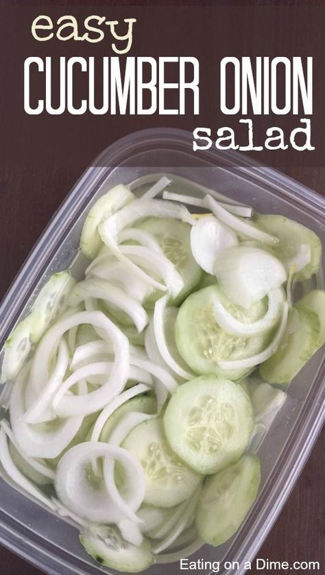 You just have to try this easy Cucumber Onion Salad Recipe next time you find cucumbers on sale. This easy salad recipe is perfect for a summer BBQ or a snack.. Cucumber And Onions, Onion Salad Recipe, Cucumber Onion Salad, Cucumber Onion, Vegan Coleslaw, Cucumber Diet, Cucumbers And Onions, Onion Salad, Cucumber Recipes Salad