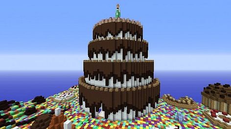 Minecraft Candy Land Ideas, Minecraft Candy Build, Minecraft Candyland, Minecraft Carnival Builds, Minecraft Wonderland, Minecraft Sweets, Minecraft Basics, Candy Minecraft, Amazing Minecraft Houses