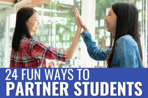 From assigning partners, randomly pairing students, and giving students choices, you're sure to find a few ways to partner students that work! Teaching Creativity, Reading Buddies, Student Choice, Quick Games, Small Group Activities, Partner Work, What I Have Learned, Professional Learning, Math Practices