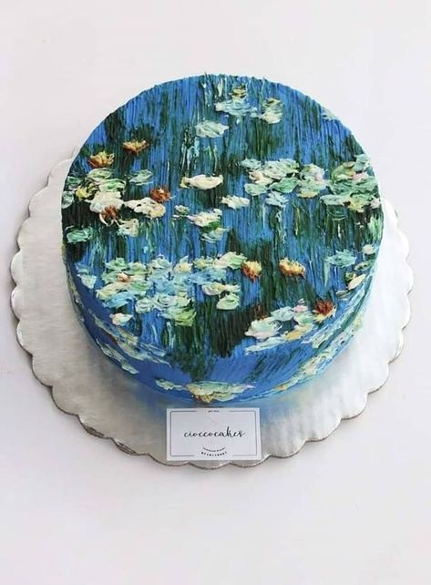 Art History Inspired Birthday Cakes | DailyArt Magazine Monet Inspired Cake, His 30th Birthday, Cute Baking, Pretty Dessert, Cake Decorating Designs, Painted Cakes, Pretty Birthday Cakes, Cute Birthday Cakes, Just Cakes