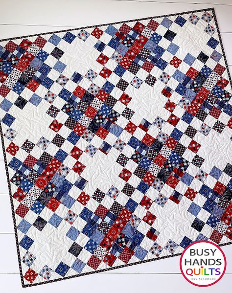 Plaid Quilt Pattern, American Quilts Patterns, 16 Patch Quilt, Granny Square Quilt, Strip Piecing, Picnic Quilt, Flag Quilt, Jelly Roll Quilt Patterns, Red And White Quilts