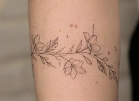 Lily Arm Band Tattoo, Vine Cuff Tattoo, Vine Arm Band Tattoo, Flower Arm Band Tattoo, Floral Bracelet Tattoo, Flower Band Tattoo, Flower Wrap Around Tattoo, Thigh Wrap Around Tattoo, Wrist Wrap Tattoo