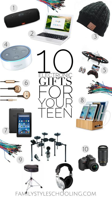 10 Electronic Gifts for Your Teen http://familystyleschooling.com/2016/11/18/10-electronic-gifts-teen/ Electronic Gifts For Men, Electronics Logo, Souvenir Jewelry, Teen Christmas Gifts, Shop Justice, Electronic Shop, Electronic Organization, Diy Products, Birthday Gifts For Teens