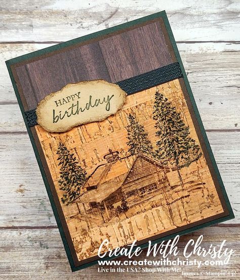 Masculine Cards Handmade, Diy Crafts Tutorials, Stampin Up Karten, Karten Design, Masculine Birthday Cards, Birthday Cards For Men, Cabin In The Woods, Birthday Cards Diy, Christmas Cards To Make