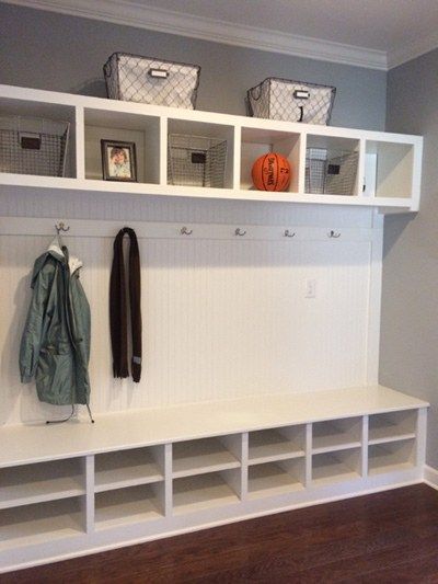 Mud Room Lockers Mod Room Ideas, Bag Cupboard, Garage Lockers, Ikea Cubbies, Room Shoe, Ikea Laundry Room, Ikea Shelf, Laundry Room/mud Room, Hunting Baby