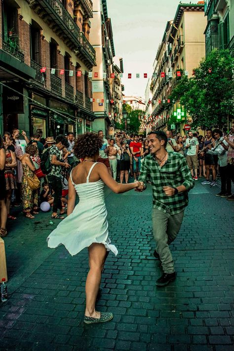 Two People Dancing, A Couple Dancing, Dancing In The Street, Latina Aesthetic, Salsa (dance), Living Life To The Fullest, European City, Dancing Aesthetic, People Dancing