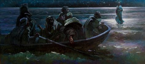 Yongsung Kim, Peace Be Still, Jesus Calms The Storm, Jesus Walking, Calming The Storm, Images Of Christ, Light Of Christ, Lds Art, Christian Artwork