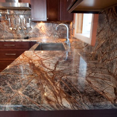 Dark Granite Kitchen, Cheap Granite Countertops, Granite Kitchen Counter, Cost Of Granite Countertops, Installing Granite Countertops, Granite Installation, Dark Granite Countertops, Contemporary Kitchen Remodel, Kitchen Design Countertops