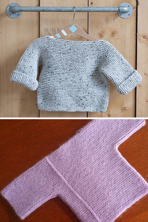 One-Piece Baby Pullover - Free Pattern Baby Jumper Pattern, Diy Crochet Sweater, Easy Baby Knitting Patterns, Baby Jackets Pattern, Boys Knitting Patterns Free, Baby Cardigan Knitting Pattern Free, Baby Boy Knitting Patterns, Crochet Baby Sweater, Baby Sweater Patterns