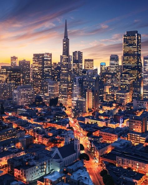 San Francisco by night - The MAN San Francisco At Night, City View Night, Cityscape Wallpaper, City At Night, San Francisco City, San Fran, City Wallpaper, Crescent City, City Photography