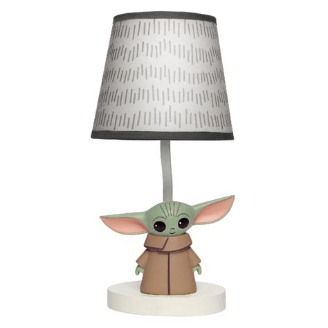 Mandalorian Nursery, Baby Yoda Nursery, Hand Painted Lamp, Star Wars Nursery, Painted Lamp, Lambs & Ivy, Lamp With Shade, Baby Heartbeat, Nursery Lamp