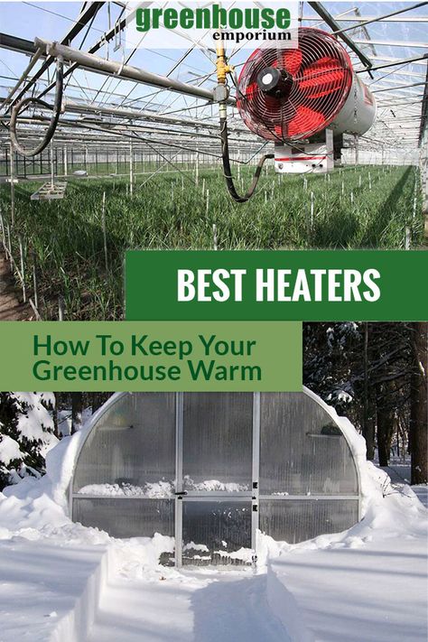 Are you wondering what heating solution will be the best for your winter greenhouse? Then check out our little greenhouse heater guide! We tell you if you really need a heater and what the pros and cons of each heater type are. Learn how you can create a growing climate for year-round gardening! #greenhouseemporium #greenhouses #wintergardening #winter #heaters Heated Greenhouse Winter, How To Heat Greenhouse In Winter, Heating Greenhouse In Winter, Greenhouse Heating Ideas, Oregon Homestead, Greenhouse Management, Year Round Greenhouse, Alabama Garden, Greenhouse Heater