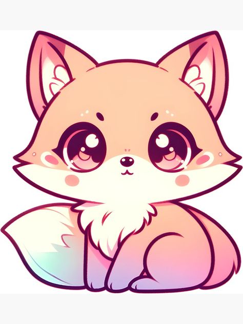 Cute Fox Drawing Kawaii, Cartoon Foxes, Cute Chibi Animals, Cute Fox Cartoon, Cartoon Fox Drawing, Fox Drawings, Chibi Animals, Chibi Disney, Cute Fox Drawing