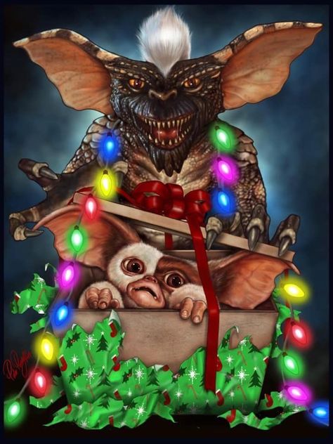 Gizmo Christmas, Christmas Gremlins, Gremlins Art, 90s Characters, Evil Eye Art, Timelapse Video, After Midnight, Time Lapse Video, Classic Horror