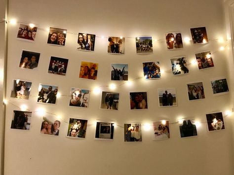 Room Transformation: Printiki Review Cute Fairy Lights, Fairy Lights On Wall, Polaroid Wall, Fairy Lights Bedroom, House Of Turquoise, Man Cave Home Bar, Tv Decor, Redecorate Bedroom, Cute Room Ideas