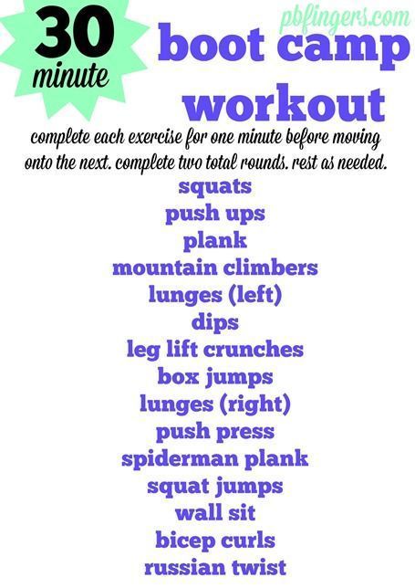 A boot camp workout that can be done almost anywhere in just 30 minutes ! Workout Cardio, Boot Camp Workout, Cardio Workouts, 30 Minute Workout, Popular Workouts, Circuit Workout, Mental Training, Circuit Training, Hello Hello