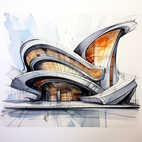 Sketch, Architecture, Building, Design