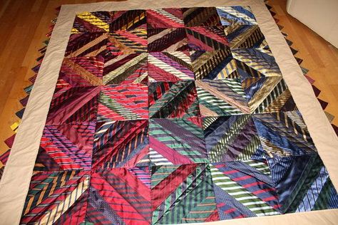 Click to Close Neck Tie Projects, Necktie Quilts, Ties Crafts, Mens Ties Crafts, Necktie Quilt, Recycling Projects, Necktie Crafts, Old Ties, Tie Quilt