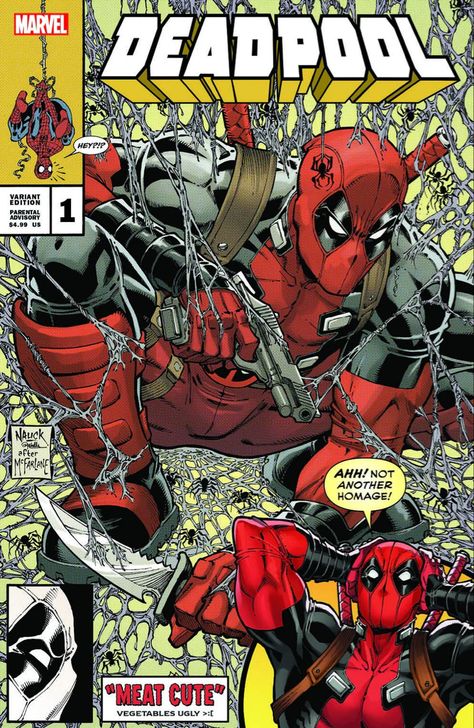 Deadpool vol 9 #1 | Homage variant cover by Todd Nauck & Rachelle Rosenberg Creepy Abandoned Places, Spiderman Comic Covers, Deadpool Comic Book, Wolverine Poster, Deadpool Poster, Todd Nauck, Deadpool Art, Wolverine Comic, ポップアート ポスター