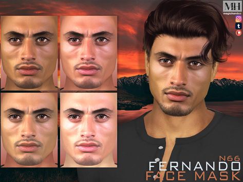 The Sims Resource - Fernando Face Mask N66 Sims 4 Cc Makeup, Skin Details, Male Eyes, Sims Community, Sims 4 Cc Finds, Sims 4 Clothing, Electronic Art, The Sims4, Sims Mods