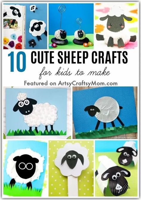 Sheep are cute little animals, aren't they? Whether it's spring, Easter or Bakrid, these cute and Creative Sheep Crafts for Kids are just what you need! Sheep Crafts For Kids, Lamb Craft, Farm Animal Crafts, Pig Crafts, Sheep Crafts, Crafts And Activities For Kids, Kids Craft Room, The Lost Sheep, Creative Kids Crafts