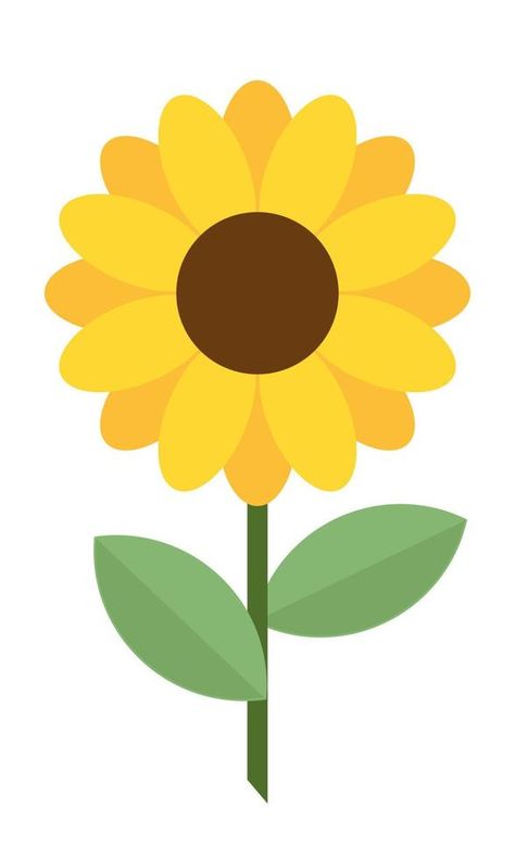 Sunflower Icon, Sunflower Illustration, Sunflower Clipart, Coding Apps, Flower Clipart, Graphic Logo, Flower Clip, Flat Style, Yellow Flower