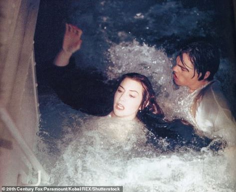 Determined: James also branded Kate a 'dream to work with' on the set, despite her previously admitting she would never work with him again Titanic Behind The Scenes, Real Titanic, Titanic Photos, Titanic History, Billy Zane, Jack Dawson, Titanic Movie, Rms Titanic, James Cameron