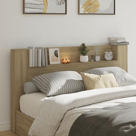 Bed with headboard storage