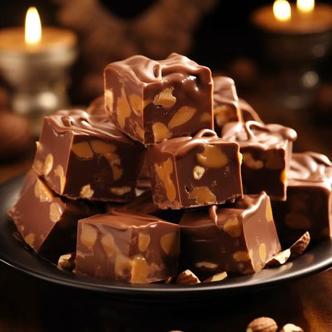 Homemade CHOCOLATE WALNUT FUDGE Recipe Delight - Good For Recipes Chocolate Walnut Fudge Recipe, Classic Fudge Recipe, Walnut Fudge Recipe, Cake Batter Fudge, Chocolate Walnut Fudge, Cookies And Cream Fudge, Homemade Fudge Recipes, Walnut Fudge, Oreo Fudge