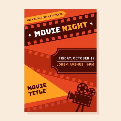 Movie Night Poster Film Infographic Design, Movie Screening Poster, Movie Night Poster, Cinema Idea, Idea Logo, Night Bar, Festival Inspo, Movie Club, Graphic Design Infographic