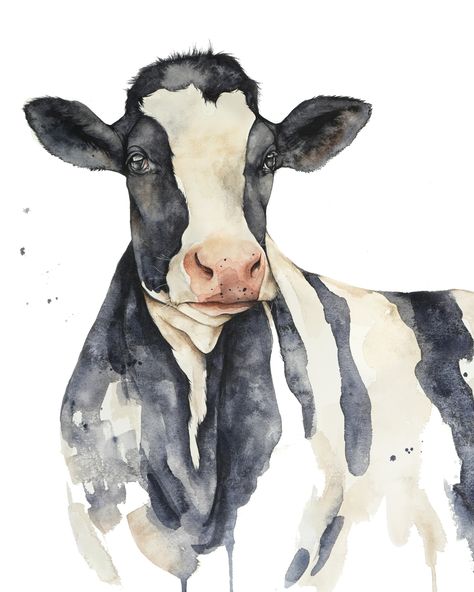 Watercolor • Instagram Bluebird Watercolor, Cow Paintings On Canvas, Cow Watercolor, Cow Art Print, Bird Artists, Eastern Bluebird, Cow Pictures, Arches Watercolor Paper, Cow Painting