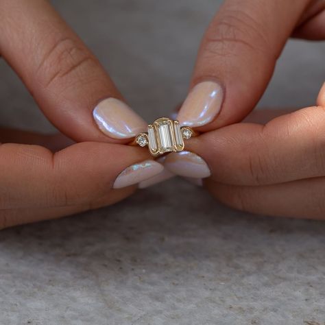 8,470 Likes, 134 Comments - ARTËMER (@artemer) on Instagram: “New ✨ Triple baguette diamond ring 🌊 the band forms an elegant fluid wave wrapping around the…” Engagement Diamond Ring, Gold Wave Ring, Baguette Diamond Ring, Baguette Engagement Ring, Gold Waves, Baguette Diamond Rings, Promise Ring Gift, Wave Ring, Birthday Ring