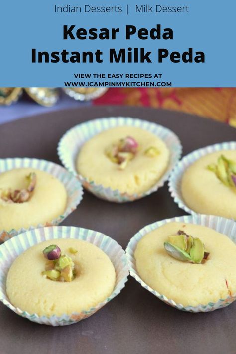 Peda Recipe Condensed Milk, Milk Powder Peda Recipe, Kesar Peda, Recipe Using Milk, Paleo Muffin Recipes, Peda Recipe, Homemade Pie Recipes, Quick Cookies Recipes, Quick Cookies