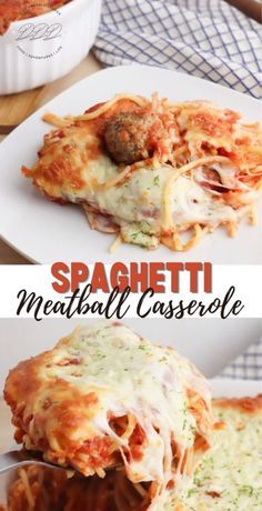 Houseboat Meals, Spaghetti And Meatball Casserole, Frozen Italian Meatballs, Spaghetti Meatball Recipes, Meatball Casserole Recipe, Baked Spaghetti And Meatballs, Easy Baked Spaghetti, Yummy Kitchen, Baked Spaghetti Recipe