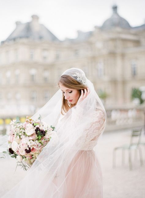 Amanda and Cole's Paris Wedding | Wedding Sparrow Ballerina Wedding Dress, Whimsical Wedding Gown, Ballroom Wedding Dresses, Maine Wedding Photography, Vintage Inspired Wedding Gown, Floral Wedding Gown, Dreamy Wedding Dress, Blush Wedding Dress, Blush Gown