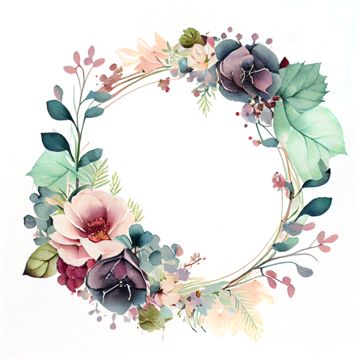 Spring Flowers Decoration, Flower Circle Border, Floral Circle Border, Flower Wreath Drawing, Circle Flower Design, Circle Floral Frame, Circle Floral Design, Floral Wreath Drawing, Wreath Picture