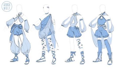 Mythical Clothes Drawing, Loose Fantasy Clothing Male, Character Outfits Female Drawing, Simple Fantasy Outfits Drawing, Persona Outfit Ideas, Cosplay Ideas 2023, Fantasy Clothing Sketches, Ocean Themed Outfits Drawing, Water Clothes Drawing