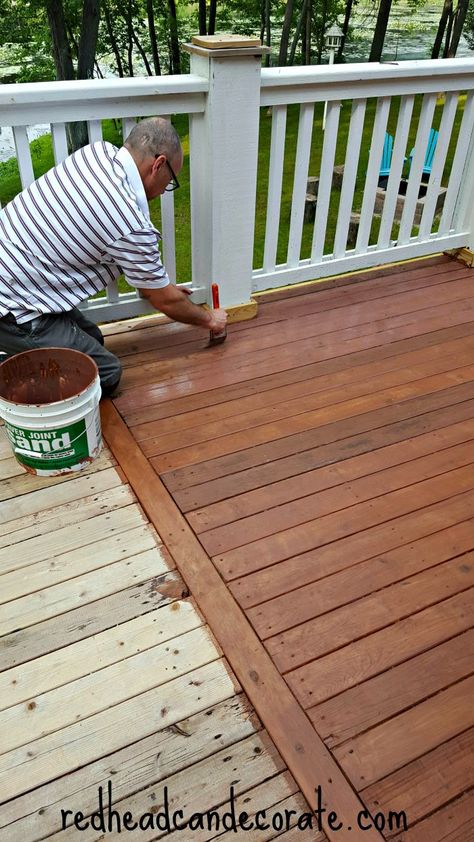 Cedar Deck Stain, Deck Transformation, Deck Stain Colors, Deck Skirting, Redwood Decking, Deck Stain, Deck Makeover, Nordic Winter, Cedar Deck