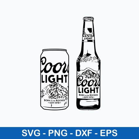 Beer Can Clip Art, Coors Light Painting, Coors Light Themed Birthday Party, Liquor Drawing, Fiji Cooler, Beer Bottle Drawing, Beer Bottle Logo, Beer Can Svg, Drinks Drawing