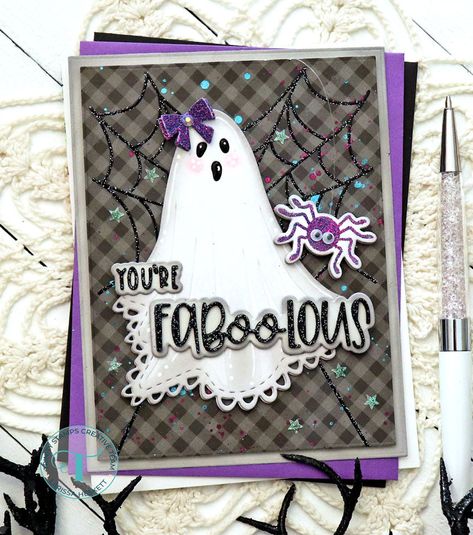 This Halloween Sentiments die set contains a total of 12 dies. Each sentiment die also contains a shadow layer. Longest sentiment (spooky & sweet) with shadow layer measures 3.5" x .8" Die set comes without metal connection tabs. Ghost Project, Halloween Cards Handmade, Card Inspo, Lawn Fawn Cards, Ghost Decoration, Spooky Ghost, New Metal, Halloween 2024, Thanksgiving Cards