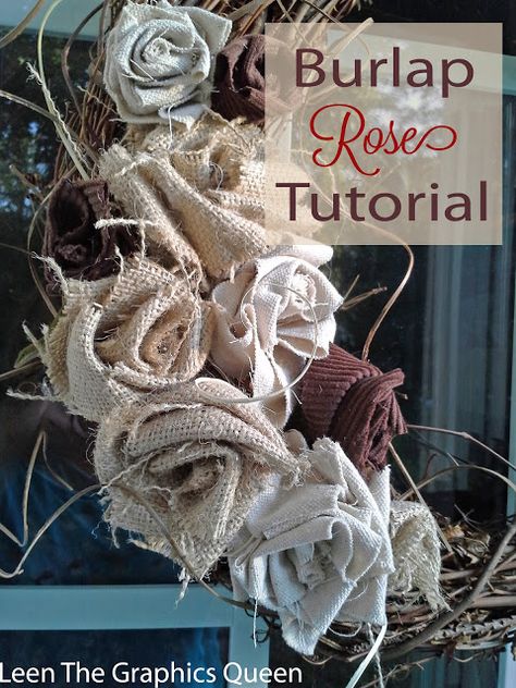 Burlap Rose Tutorial for Autumn Wreaths and More! - Sand Dollar Lane Burlap Roses Tutorial, Branches Diy, Burlap Roses, Burlap Projects, Diy Flores, Wreaths Ideas, Wreaths Christmas, Diy Burlap, Rose Tutorial