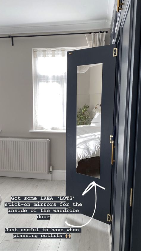 Mirror On Closet Door Diy, Mirror Inside Closet Door, Decorating Wardrobe Doors, Mirror Inside Wardrobe Door, Ikea Wardrobe Mirror, Mirror On Closet Door, Mirror Inside Wardrobe, Ikea Pax Mirror, Mirrored Wardrobe Doors