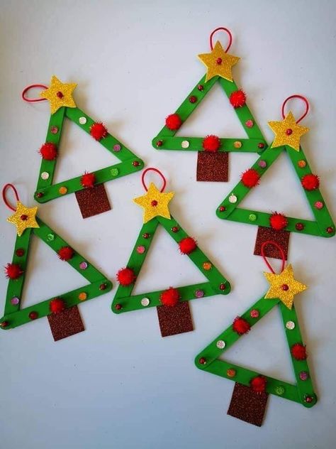 December Crafts For Elementary Kids, December Crafts, Christmas Crafts For Toddlers, Preschool Christmas Crafts, Christmas Crafts For Kids To Make, Kids Christmas Ornaments, Christmas Arts And Crafts, Winter Crafts For Kids, Kindergarten Crafts