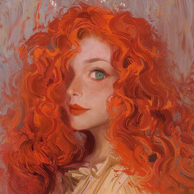 ArtStation - Hou China Redhead Art, Happy Cartoon, Girls With Red Hair, Arte Fantasy, Human Art, Fantasy Character Design, Pretty Art, Green Eyes, Amazing Art